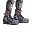 Imposing robotic boots with segmented metallic plating, glowing orange and red internal accents, and a rugged, futuristic design.