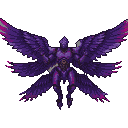 Pixel Art: Quiero que crees un gyf de un serafín mecánico gigante morad...