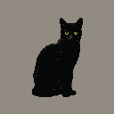 Pixel Art: black cat