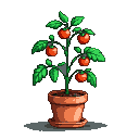 This pixelated plant is ready for its close-up, proving that even a tomato can have a healthy glow and dreams of becoming the star of your next salad.
