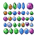 Pixel Art: spritesheet expensive gems