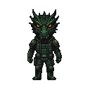Pixel Art: soldier with dragon face