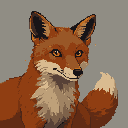 Pixel Art: Лиса, красивая - бурая с рыжим, умная и хитрая, как животное...