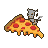 Pixel Art: pixie holding big slice of pizza