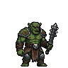 Pixel Art: orc set in different ranks