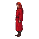 Mysterious Red-Robed Figure in Solitude