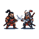 Pixel Art: 🥷🥊💵⚔️🎮 (generated with AI by Sylrin Sorcerer).
