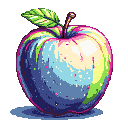 Pixel Art: apple fruit (generated with AI by sandacz).