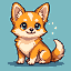 Pixel Art: sprite cute ginger chihuahua dog for top down game. Idle state (south) (generated with AI by nekitzz991).