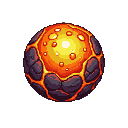 Pixel Art: magma ball (generated with AI and edited by sandacz).