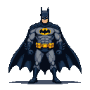 Pixel Art: batman christian bale (generated with AI by Jorfira Wisp).