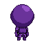 Pixel Art: purple knight with gigant ball head