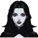 Pixel Art: vampire girl close-up