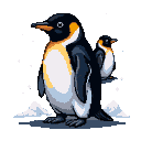 Pixel Art: penguin antartica Task Force (generated with AI by Rivdan Shapeshifter).
