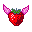 Pixel Art: strawberry with wings (generated with AI and edited by sandacz).