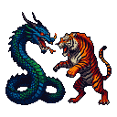 Pixel Art: dragon tiger
