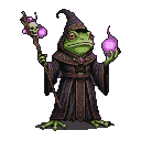 Pixel Art: frog necromancer