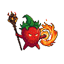 Fierce Strawberry Mage Conjures Fiery Magic