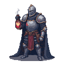 Pixel Art: knight holding health potion