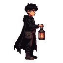 Mysterious Lantern Boy's Dark Fantasy Journey