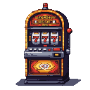 A classic slot machine with three reels showing sevens, a "JACKPOT WINNER" sign, and a glowing roulette wheel display.