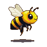 Pixel Art: cute little bee flying