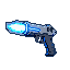 Sci-Fi Plasma Pistol: Intense Blue Energy Glow