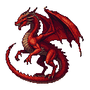 Pixel Art: red dragon