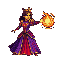 Pixel Art: princess casting fireball