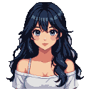 Pixel Art: quiero que el estilo sea anime su cabello largo y me este mi...