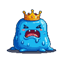 Pixel Art: blue slime hangry