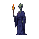 Mysterious Alien Torchbearer: Ancient Wisdom & Eerie Glow
