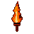 Pixel Art: fire dagger game item