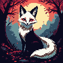 Mystical Kitsune in Moonlit Gothic Forest