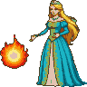 Pixel Art: princess casting fireball