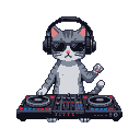 Pixel Art: dj cat cool