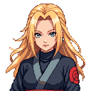 Pixel Art: Tsunade (Naruto) (generated with AI by Tynvar Spirit).