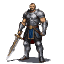 Pixel Art: handled greatsword knight he is tall and muscular his sword ...