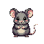 Pixel Art: small simple cute mouse (generated with AI and edited by pixel).