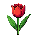Pixel Art: tulip flower