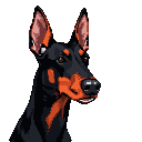 Pixel Art: doberman dog