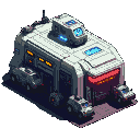 Pixel Art: futuristic military base vehicle station isometric tile