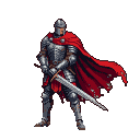 Brave Warrior in Flowing Red Cape | Heroic Stance