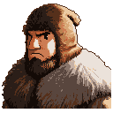 Pixel Art: oraguthan druid in wolf fur and cap