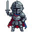 Chibi Knight's Triumphant Sword Raise