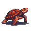 Pixel Art: Detailed red turtle with darker shell, fine shading (generated with AI by Galrin Shapeshifter).
