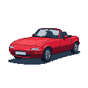 Pixel Art: old red mazda miata