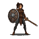 Pixel Art: female warrior full body sprite