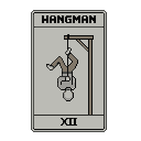 Pixel Art: hangman tarot card