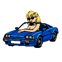 Pixel Art: LADY GAGA IN A BLUE CAR